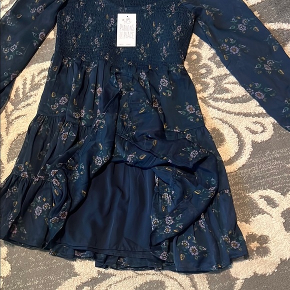 Patrons of Peace Blue Casual Sundress with Bishop Sleeves - Picture 4 of 4